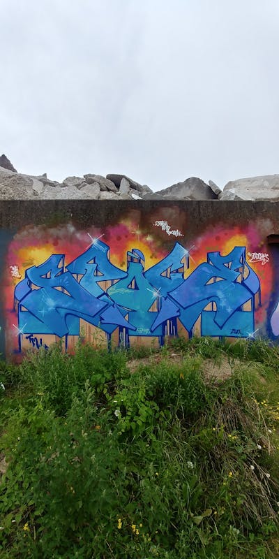 Light Blue and Colorful Stylewriting by Spocey, TML, cab, WH and IFC. This Graffiti is located in Netherlands and was created in 2021. This Graffiti can be described as Stylewriting and Abandoned.