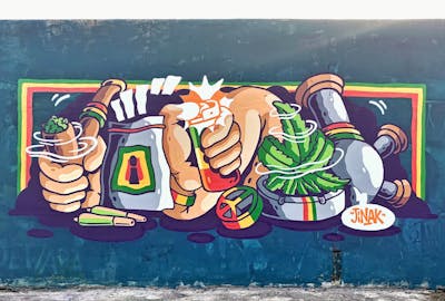 Colorful Stylewriting by JINAK. This Graffiti is located in Batam, Indonesia and was created in 2022. This Graffiti can be described as Stylewriting and Characters.