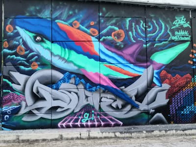 Colorful Characters by Dutek pacheco. This Graffiti is located in Akumal quintana roo, Mexico and was created in 2020. This Graffiti can be described as Characters, Stylewriting and Futuristic.