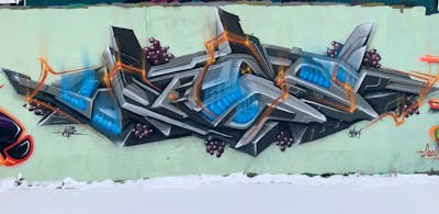 Grey and Colorful Stylewriting by angst and nmi. This Graffiti is located in Germany and was created in 2024. This Graffiti can be described as Stylewriting, 3D and Wall of Fame.