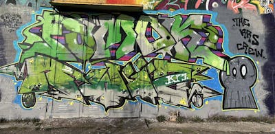 Colorful and Light Green Stylewriting by Twis and Fumok. This Graffiti is located in Germany and was created in 2022. This Graffiti can be described as Stylewriting and Abandoned.