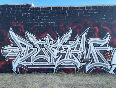 White and Grey Stylewriting by BLAME. This Graffiti is located in Perth, Australia and was created in 2022.