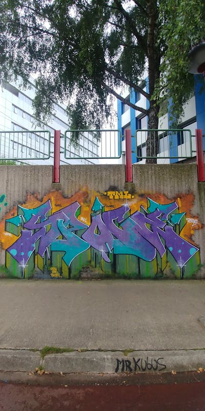 Colorful Stylewriting by Spocey, TML, cab, WH and IFC. This Graffiti is located in Netherlands and was created in 2021.