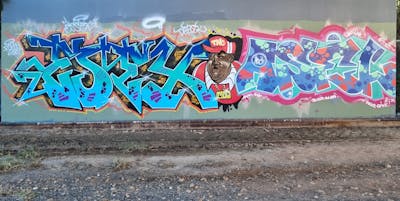 Light Blue and Colorful Stylewriting by ESSEX, MOC, ASEL and WL. This Graffiti is located in Australia and was created in 2023. This Graffiti can be described as Stylewriting and Characters.
