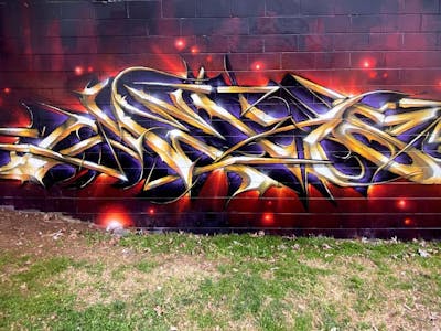 Gold Stylewriting by Jeks. This Graffiti is located in United States and was created in 2021. This Graffiti can be described as Stylewriting, 3D and Special.
