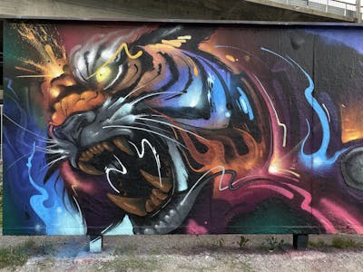 Colorful Characters by Rymd and Rymds. This Graffiti is located in Stockholm, Sweden and was created in 2021. This Graffiti can be described as Characters.