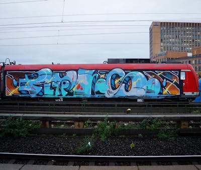 Colorful and Light Blue Stylewriting by LYP and Puls. This Graffiti is located in cologne, Germany and was created in 2021. This Graffiti can be described as Stylewriting and Wholecars.