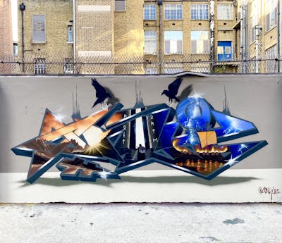 Colorful Stylewriting by Only E1. This Graffiti is located in London, United Kingdom and was created in 2022. This Graffiti can be described as Stylewriting, 3D and Characters.