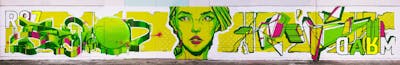 Light Green and Yellow Stylewriting by Rambo87, Darm and DRMLZ. This Graffiti is located in Dessau, Germany and was created in 2021. This Graffiti can be described as Stylewriting and Characters.