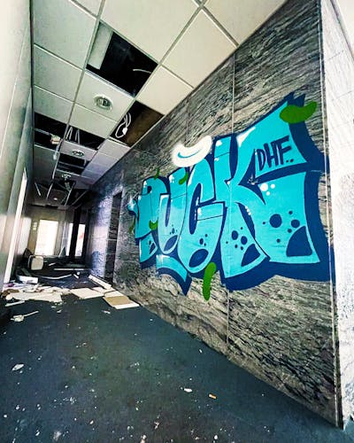 Blue and Light Blue Stylewriting by PUCK. This Graffiti is located in Germany and was created in 2023. This Graffiti can be described as Stylewriting and Abandoned.