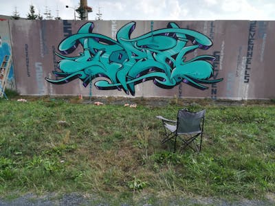 Cyan and Grey Stylewriting by Utopia. This Graffiti is located in Germany and was created in 2018.
