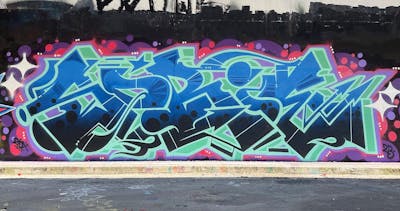 Blue and Cyan and Violet Stylewriting by SORIE and 2DX. This Graffiti is located in Athens, Greece and was created in 2023.