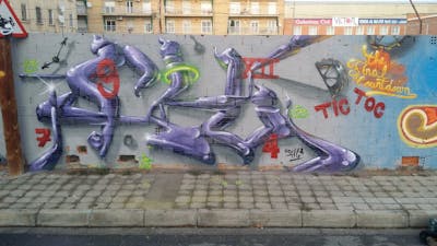 Colorful Stylewriting by fil, urbansoldierz, mtrclan, mta and iscrew. This Graffiti is located in Lleida, Spain and was created in 2017. This Graffiti can be described as Stylewriting and 3D.