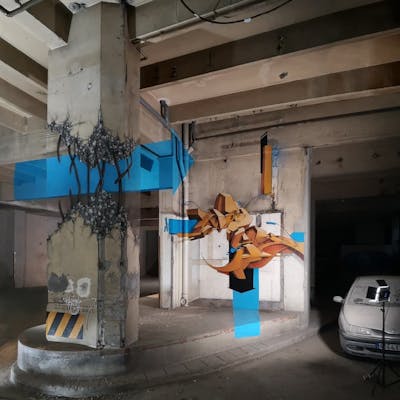 Light Blue and Beige Stylewriting by Manyak. This Graffiti is located in Paris, France and was created in 2022. This Graffiti can be described as Stylewriting, 3D and Abandoned.