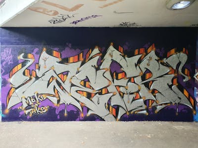 Violet and Chrome Stylewriting by Zefir. This Graffiti was created in 2022 but its location is unknown. This Graffiti can be described as Stylewriting and Wall of Fame.