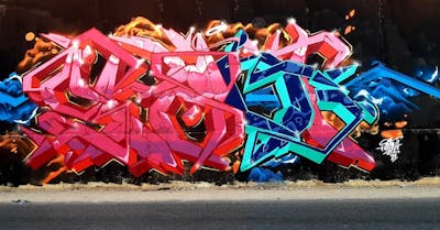 Red and Colorful Stylewriting by Spant. This Graffiti is located in Albania and was created in 2021.