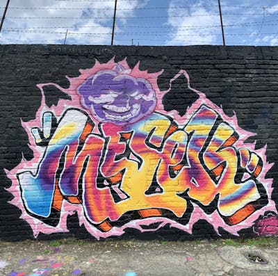 Colorful Stylewriting by Mesek. This Graffiti is located in Cali, Colombia and was created in 2023. This Graffiti can be described as Stylewriting and Characters.