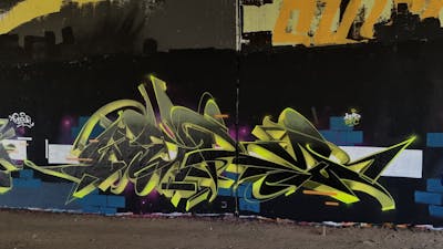 Light Green and Colorful Stylewriting by Wery, KDP, 5FC and new. This Graffiti is located in Berlin, Germany and was created in 2023. This Graffiti can be described as Stylewriting and Wall of Fame.