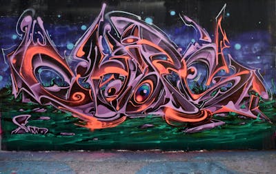Coralle and Orange and Colorful Stylewriting by Chips and CDSK. This Graffiti is located in London, United Kingdom and was created in 2023. This Graffiti can be described as Stylewriting and Wall of Fame.