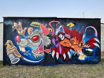 Colorful Characters by kupsok_one and PETION. This Graffiti is located in Tychy, Poland and was created in 2023.