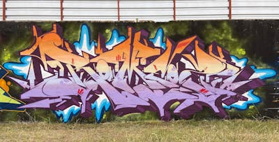 Colorful Stylewriting by Romeo2.. This Graffiti is located in Murcia, Spain and was created in 2021. This Graffiti can be described as Stylewriting and Wall of Fame.