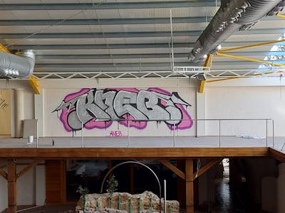 Chrome and Colorful Stylewriting by KNEB. This Graffiti is located in Cyprus and was created in 2021. This Graffiti can be described as Stylewriting and Abandoned.