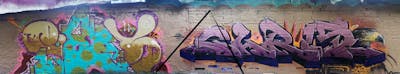 Colorful Stylewriting by Chr15 and bos. This Graffiti is located in Leipzig, Germany and was created in 2022. This Graffiti can be described as Stylewriting and Wall of Fame.