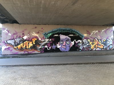 Colorful Stylewriting by WOOKY, Lowrong and juicy. This Graffiti is located in Leipzig, Germany and was created in 2021. This Graffiti can be described as Stylewriting, Characters and Wall of Fame.