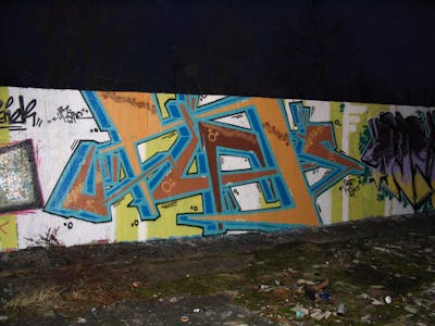Colorful Stylewriting by urine and OST. This Graffiti is located in Leipzig, Germany and was created in 2008.
