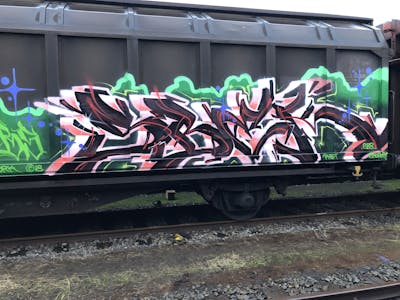 Coralle and Black Stylewriting by Sbek. This Graffiti is located in Bremen, Germany and was created in 2018. This Graffiti can be described as Stylewriting and Trains.