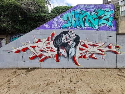 Grey Stylewriting by TESAR. This Graffiti is located in Bayreuth, Germany and was created in 2022. This Graffiti can be described as Stylewriting, Characters and Wall of Fame.