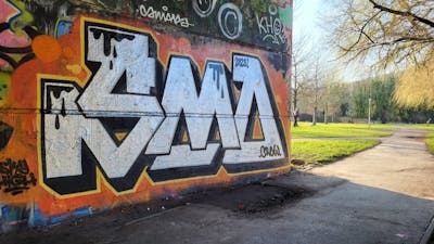 Black and Orange and Chrome Stylewriting by smo__crew and Sky High. This Graffiti is located in London, United Kingdom and was created in 2023.