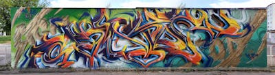 Colorful Stylewriting by Sainter. This Graffiti is located in Bratislava, Slovakia and was created in 2023. This Graffiti can be described as Stylewriting and 3D.