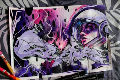 Violet and Colorful Blackbook by Artem Kubes. This Graffiti is located in Кострома, Russian Federation and was created in 2021. This Graffiti can be described as Blackbook.