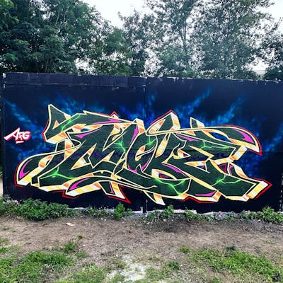 Colorful Stylewriting by MOKE. This Graffiti is located in Berlin, Germany and was created in 2023.