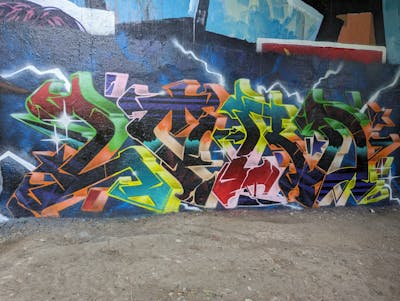 Colorful Stylewriting by LORD. This Graffiti is located in Caen, France and was created in 2023. This Graffiti can be described as Stylewriting and Wall of Fame.