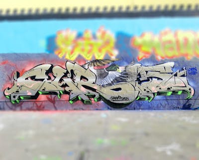 Colorful Stylewriting by Chr15. This Graffiti is located in Leipzig, Germany and was created in 2022. This Graffiti can be described as Stylewriting, Characters and Wall of Fame.