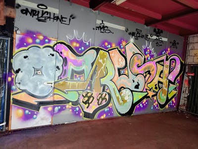 Colorful Stylewriting by Onrush73. This Graffiti is located in Den Bosch, Netherlands and was created in 2023. This Graffiti can be described as Stylewriting and Abandoned.