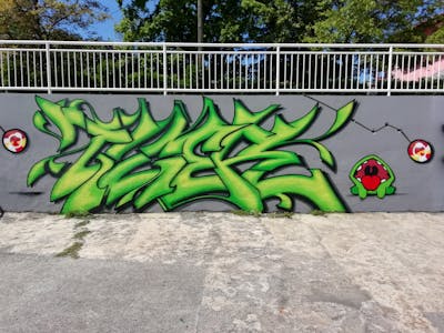Light Green Stylewriting by Tiger. This Graffiti is located in Viškovo, Croatia and was created in 2020. This Graffiti can be described as Stylewriting and Wall of Fame.