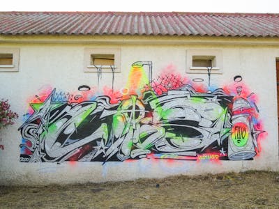 Chrome and Colorful and Black Stylewriting by Wios. This Graffiti is located in Spain and was created in 2023. This Graffiti can be described as Stylewriting and Characters.