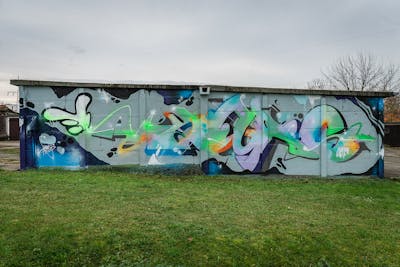 Colorful Stylewriting by Hmas. This Graffiti is located in Riesa, Germany and was created in 2021. This Graffiti can be described as Stylewriting and Characters.
