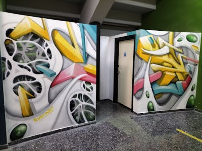Colorful Commission by Rudiart. This Graffiti is located in Alicante, Spain and was created in 2022. This Graffiti can be described as Commission and 3D.