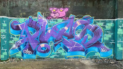 Violet and Light Blue Stylewriting by Plas. This Graffiti is located in Germany and was created in 2022. This Graffiti can be described as Stylewriting, Characters and Abandoned.