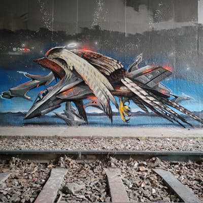 Grey and Beige Characters by Caer8th. This Graffiti is located in Berlin, Germany and was created in 2022. This Graffiti can be described as Characters, Stylewriting and 3D.
