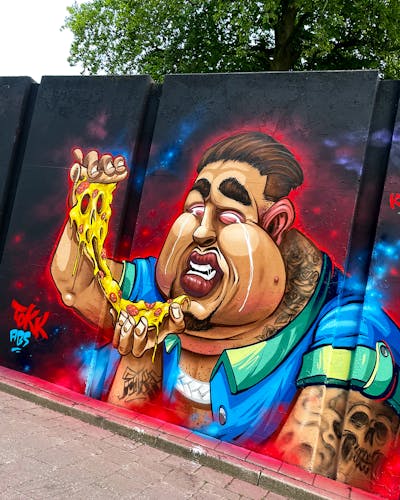 Colorful Characters by Tokk. This Graffiti is located in Eindhoven, Netherlands and was created in 2022. This Graffiti can be described as Characters and Wall of Fame.