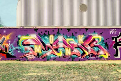 Colorful Stylewriting by MONK. This Graffiti is located in LISBON, Portugal and was created in 2019. This Graffiti can be described as Stylewriting, Wall of Fame and Futuristic.