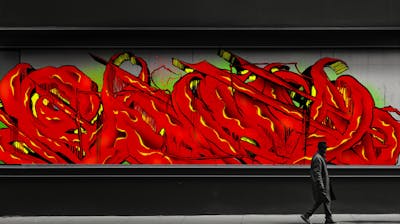 Red Digital Works by Billy. This Graffiti is located in Yangon, Myanmar and was created in 2023.