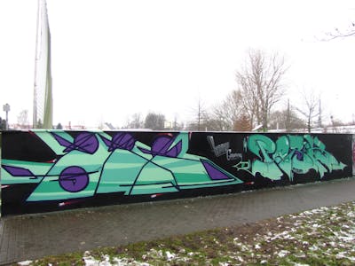 Light Green Stylewriting by urine, mobar, OST and Pork. This Graffiti is located in Delitzsch, Germany and was created in 2015. This Graffiti can be described as Stylewriting and Handstyles.