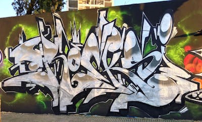 Colorful Stylewriting by Romeo2.. This Graffiti is located in Murcia, Spain and was created in 2015. This Graffiti can be described as Stylewriting and Wall of Fame.