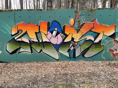 Colorful and Gold Stylewriting by seka and zwist. This Graffiti is located in Erfurt, Germany and was created in 2021. This Graffiti can be described as Stylewriting and Characters.